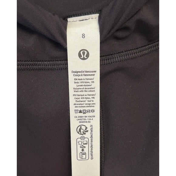 NEW / Authentic Lululemon Align High-Rise Pant 25" Black Women's Size 8 - Picture 3 of 5